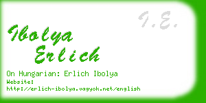 ibolya erlich business card